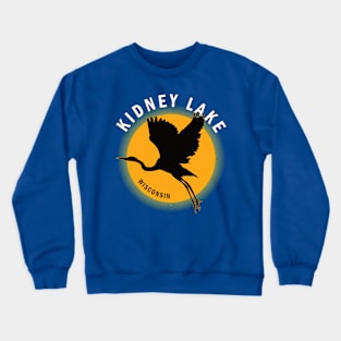 Kidney Lake in Wisconsin Heron Sunrise Crewneck Sweatshirt